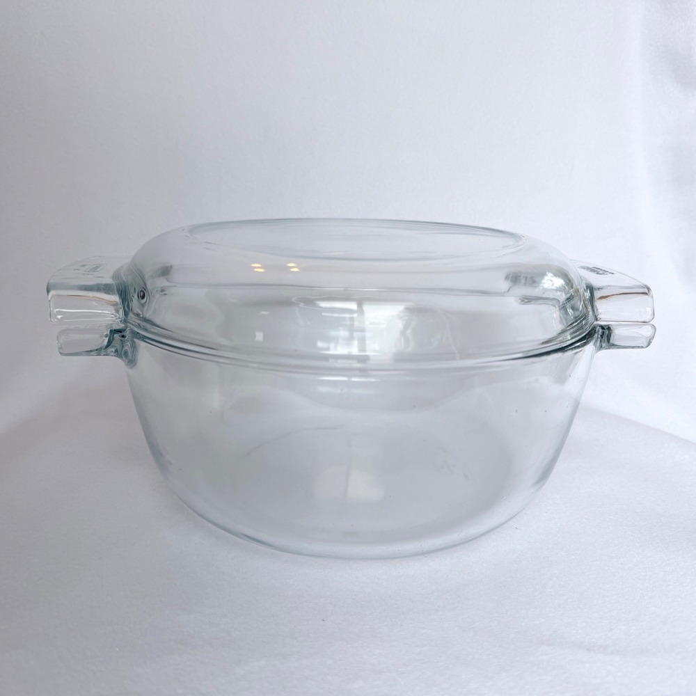 Vintage Pyrex Made‎ in France Clear Glass Casserole Dish w/ Lid Pyrex de Corning